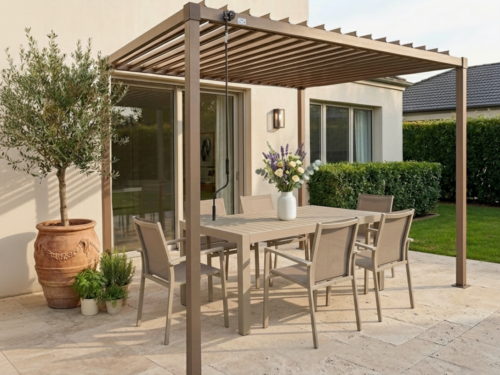 TEQUILA PERGOLA BIOCLIMATICA 3X3 TORTORA IN FERRO - OPEN D