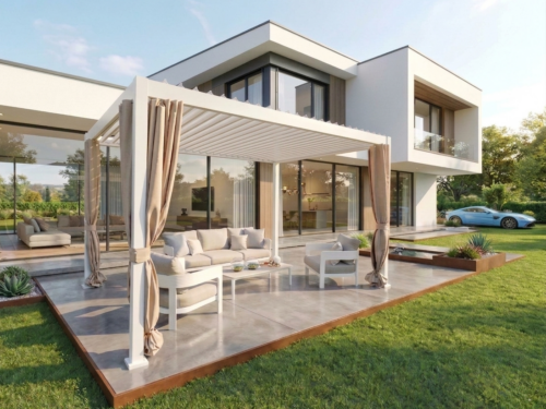 VANITY SET 4 TENDE + 4 ZANZARIERE PER PERGOLA VANITY 3X4 BIANCA - OPEN D
